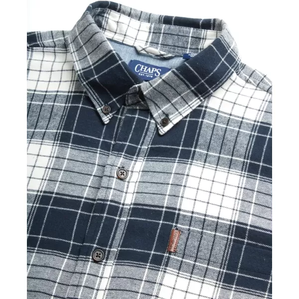 Chaps Men's Shirt - Comfort Stretch Button Down Flannel Shirt - Long Sleeve Heavyweight Plaid Shirt for Men 