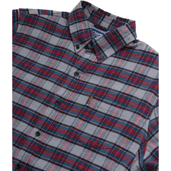 Chaps Men's Shirt - Comfort Stretch Button Down Flannel Shirt - Long Sleeve Heavyweight Plaid Shirt for Men 