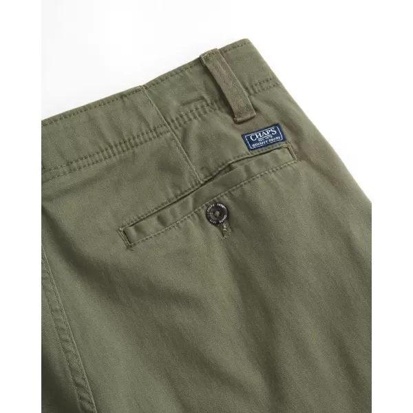 Chaps Men's Shorts - Classic Fit Khaki Shorts - Flat Front Above The Knee Shorts for Men 