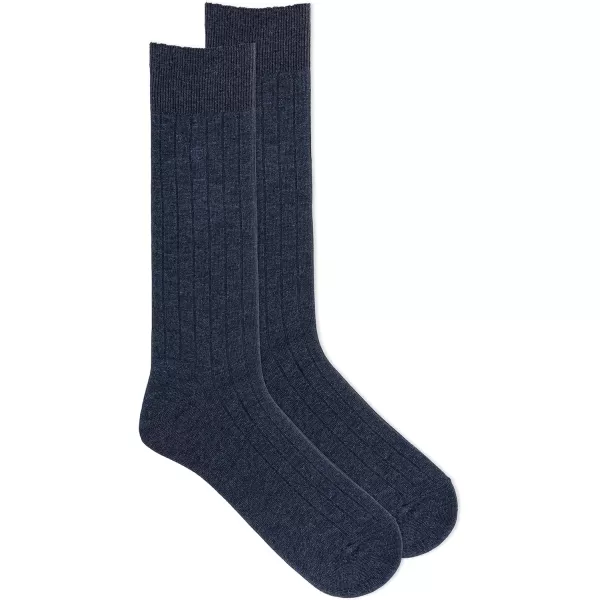 Chaps Men's Soft Touch True Rib Dress Crew Socks-3 Pair Pack-Modal Blend and Embroidered Detail