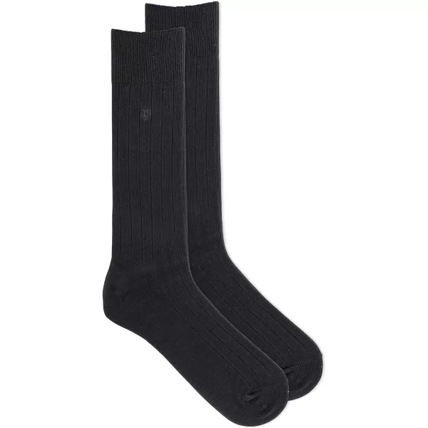 Chaps Men's Soft Touch True Rib Dress Crew Socks-3 Pair Pack-Modal Blend and Embroidered Detail