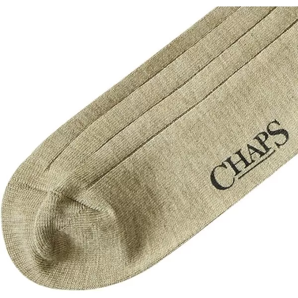Chaps Men's Soft Touch True Rib Dress Crew Socks-3 Pair Pack-Modal Blend and Embroidered Detail