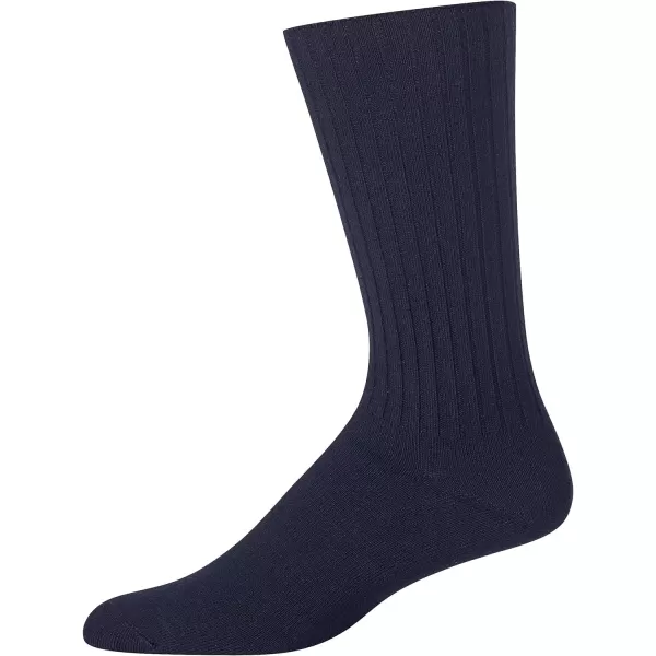 Chaps Men's Solid Color Casual True Rib Crew Socks-1 &amp; 3 Pairs-Cotton Comfort and Breathable Mesh