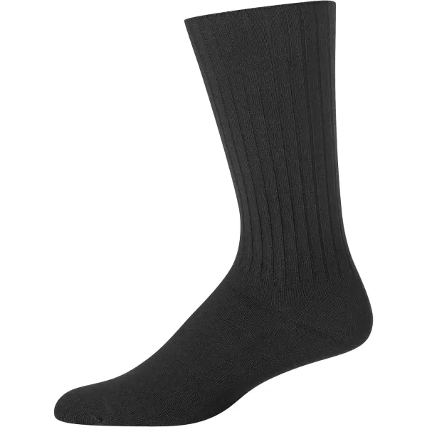 Chaps Men's Solid Color Casual True Rib Crew Socks-1 &amp; 3 Pairs-Cotton Comfort and Breathable Mesh