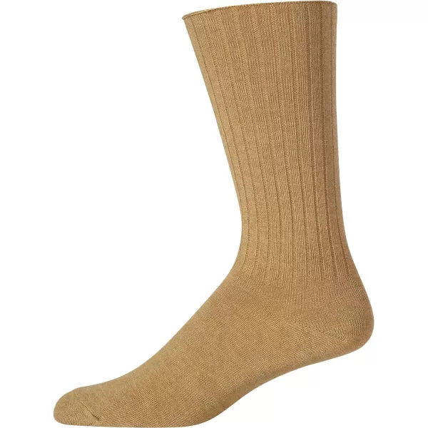 Chaps Men's Solid Color Casual True Rib Crew Socks-1 &amp; 3 Pairs-Cotton Comfort and Breathable Mesh