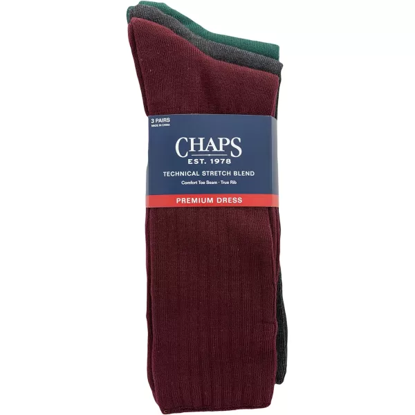 Chaps Men's Solid Color Casual True Rib Crew Socks-1 &amp; 3 Pairs-Cotton Comfort and Breathable Mesh)