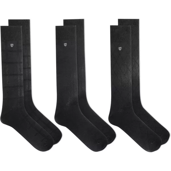 Chaps Men's Super Soft Dress Crew Socks-3 Pair Pack-Patterns and Textures