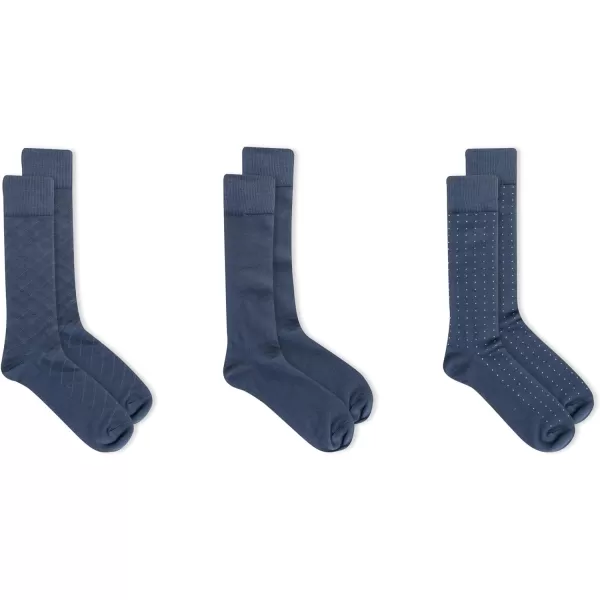 Chaps Men's Super Soft Dress Crew Socks-3 Pair Pack-Patterns and Textures