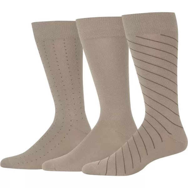 Chaps Men's Super Soft Dress Crew Socks-3 Pair Pack-Patterns and Textures