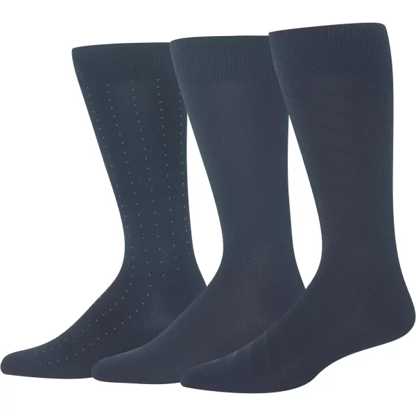 Chaps Men's Super Soft Dress Crew Socks-3 Pair Pack-Patterns and Textures