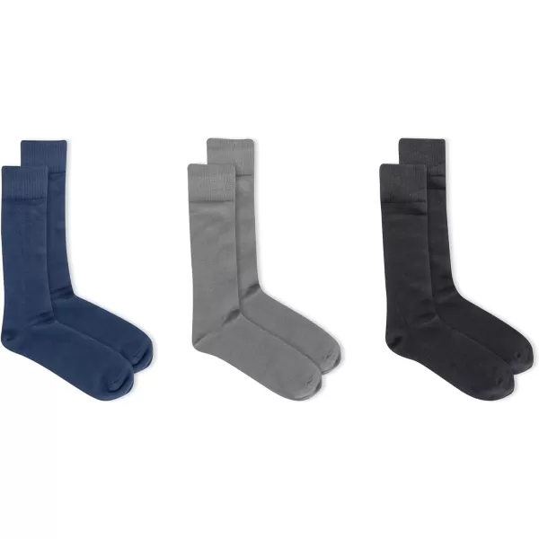 Chaps Men's Super Soft Dress Crew Socks-3 Pair Pack-Patterns and Textures