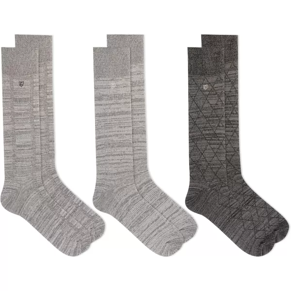 Chaps Men's Super Soft Dress Crew Socks-3 Pair Pack-Patterns and Textures