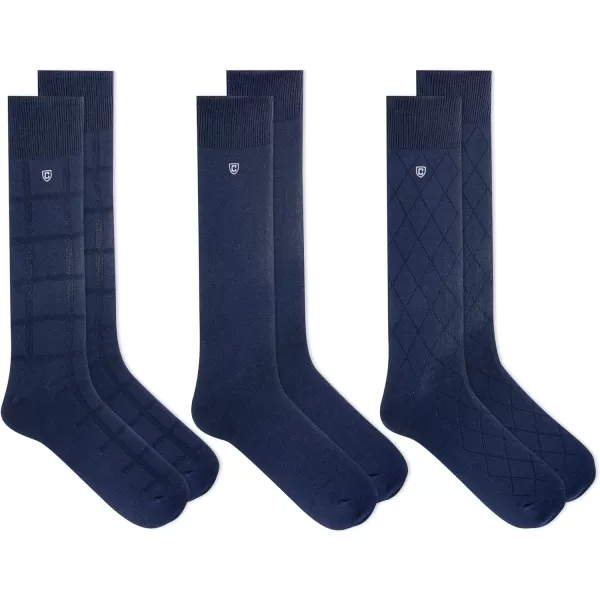 Chaps Men's Super Soft Dress Crew Socks-3 Pair Pack-Patterns and Textures