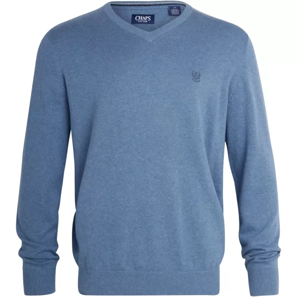 Chaps Men's Sweater - 100% Cotton Lightweight Long Sleeve V-Neck Pullover - Classic Fit Casual Sweater for Men 