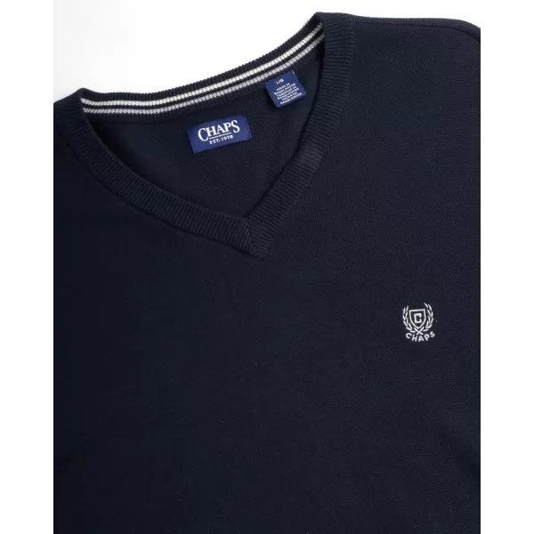 Chaps Men's Sweater - 100% Cotton Lightweight Long Sleeve V-Neck Pullover - Classic Fit Casual Sweater for Men 