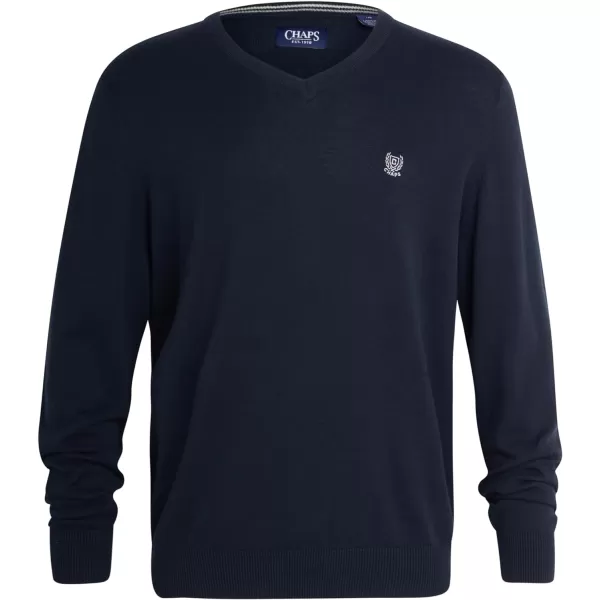 Chaps Men's Sweater - 100% Cotton Lightweight Long Sleeve V-Neck Pullover - Classic Fit Casual Sweater for Men 