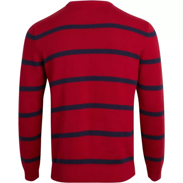 Chaps Men's Sweater - Midweight Classic Fit Cotton Crewneck Striped Pullover Sweater for Men 