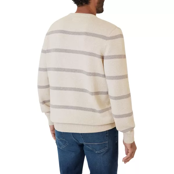 Chaps Men's Sweater - Midweight Classic Fit Cotton Crewneck Striped Pullover Sweater for Men 