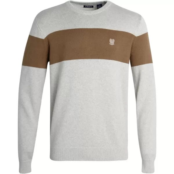 Chaps Men's Sweater - Midweight Classic Fit Cotton Crewneck Striped Pullover Sweater for Men 