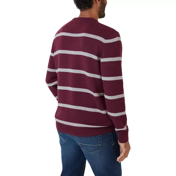 Chaps Men's Sweater - Midweight Classic Fit Cotton Crewneck Striped Pullover Sweater for Men 
