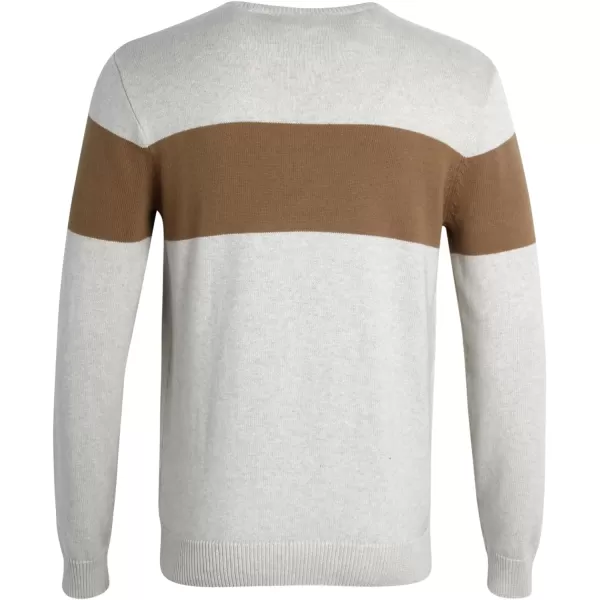 Chaps Men's Sweater - Midweight Classic Fit Cotton Crewneck Striped Pullover Sweater for Men 