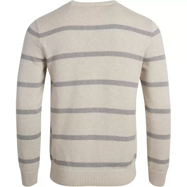 Chaps Men's Sweater - Midweight Classic Fit Cotton Crewneck Striped Pullover Sweater for Men 