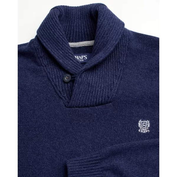 Chaps Men's Sweater – Midweight Cotton Pullover Sweater with Twist Shawl Collar 