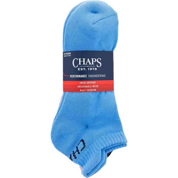 Chaps Sport Cushioned Repreve Athletic Socks-6 Pair Pack-Breathable Front Mesh and Arch Support, Men's Shoe Size: 6-12)