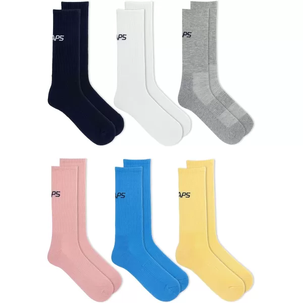 Chaps Sport Cushioned Repreve Athletic Socks-6 Pair Pack-Breathable Front Mesh and Arch Support, Men's Shoe Size: 6-12)
