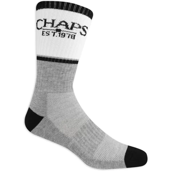 Chaps Sport Cushioned Repreve Athletic Socks-6 Pair Pack-Breathable Front Mesh and Arch Support, Men's Shoe Size: 6-12)