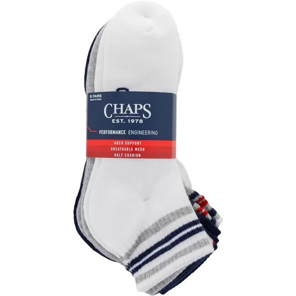 Chaps Sport Cushioned Repreve Athletic Socks-6 Pair Pack-Breathable Front Mesh and Arch Support, Men's Shoe Size: 6-12