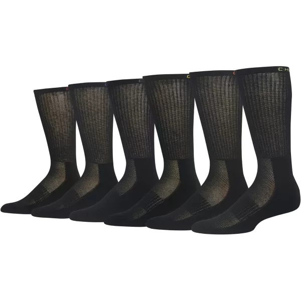 Chaps Sport Cushioned Repreve Athletic Socks-6 Pair Pack-Breathable Front Mesh and Arch Support, Men's Shoe Size: 6-12