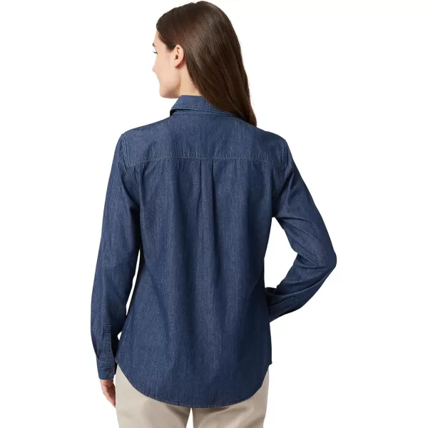 Chaps Women's Chambray Shirt - Denim Button Down Blouse - Casual Long Sleeve Jean Shirt for Women 