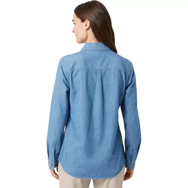 Chaps Women's Chambray Shirt - Denim Button Down Blouse - Casual Long Sleeve Jean Shirt for Women 