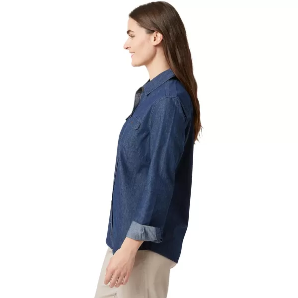 Chaps Women's Chambray Shirt - Denim Button Down Blouse - Casual Long Sleeve Jean Shirt for Women 
