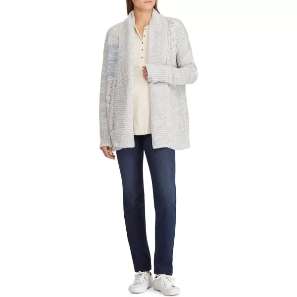 Chaps Women's Open-Front Patchwork Cardigan