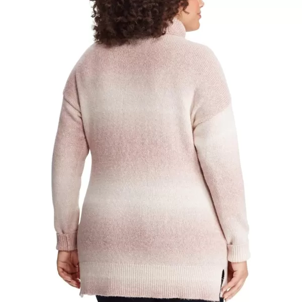 Chaps Women's Plus Size Ombre Stripe Turtleneck Sweater