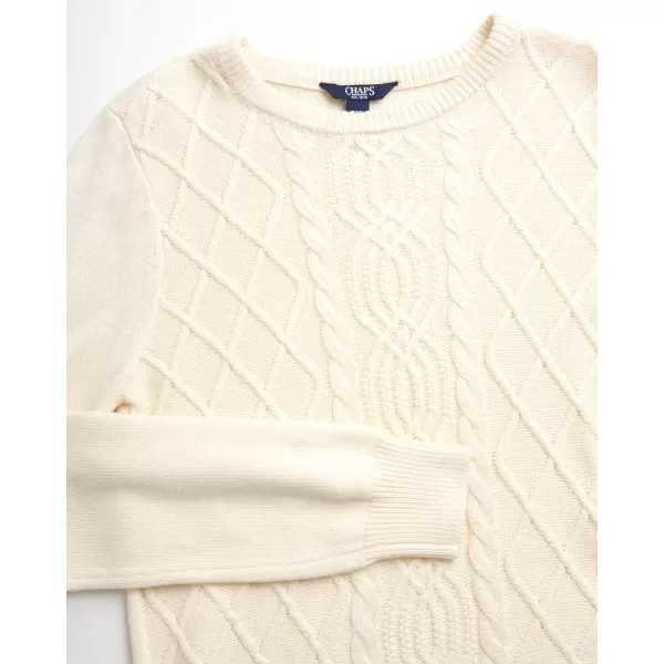 Chaps Women's Sweater - Cotton Cable Knit Pullover Sweater - Lightweight Casual Crewneck Ribbed Sweater 