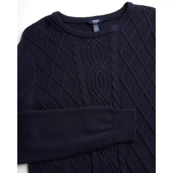 Chaps Women's Sweater - Cotton Cable Knit Pullover Sweater - Lightweight Casual Crewneck Ribbed Sweater 
