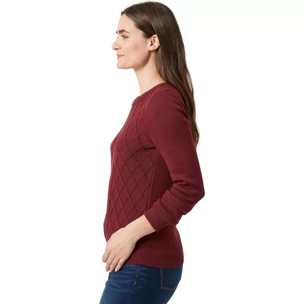 Chaps Women's Sweater - Cotton Cable Knit Pullover Sweater - Lightweight Casual Crewneck Ribbed Sweater 