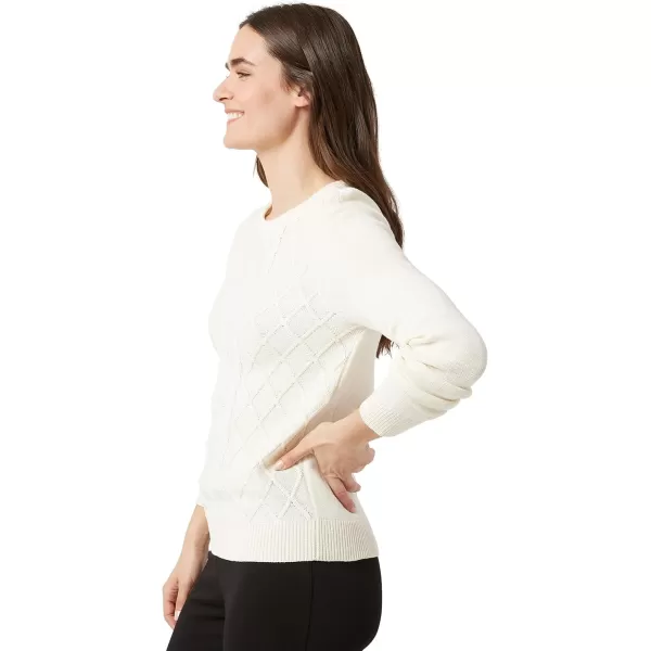 Chaps Women's Sweater - Cotton Cable Knit Pullover Sweater - Lightweight Casual Crewneck Ribbed Sweater 