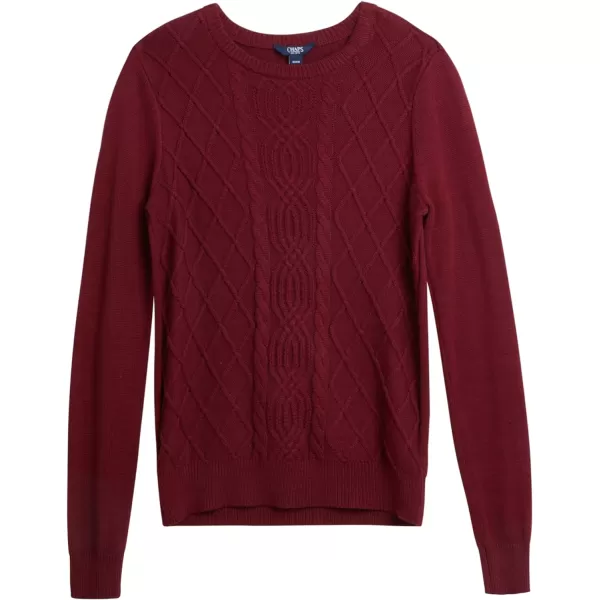 Chaps Women's Sweater - Cotton Cable Knit Pullover Sweater - Lightweight Casual Crewneck Ribbed Sweater 