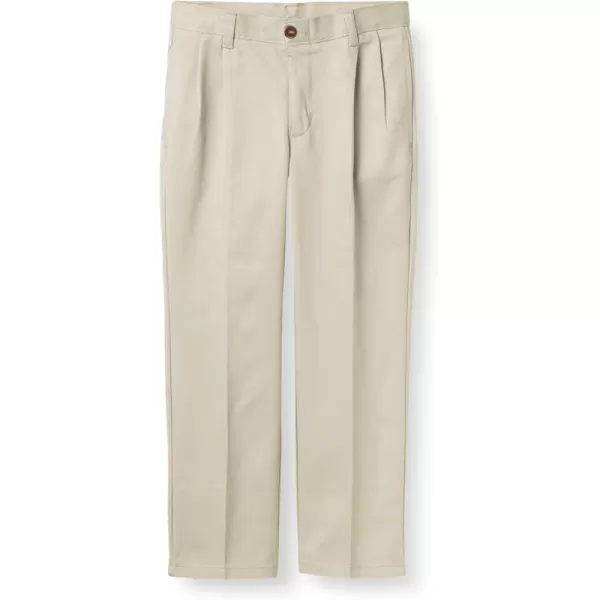 Chaps Boys' School Uniform Pleated Twill Pant