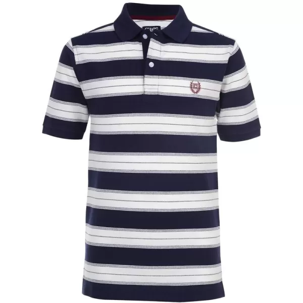 Chaps Boys' Short Sleeve Striped Polo