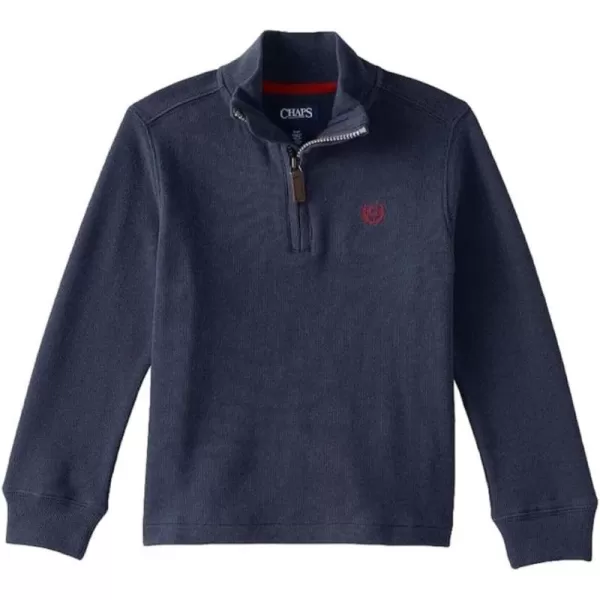 Chaps Little Boys Blue Henley Zip Front Long Sleeve Shirt Sweatshirt