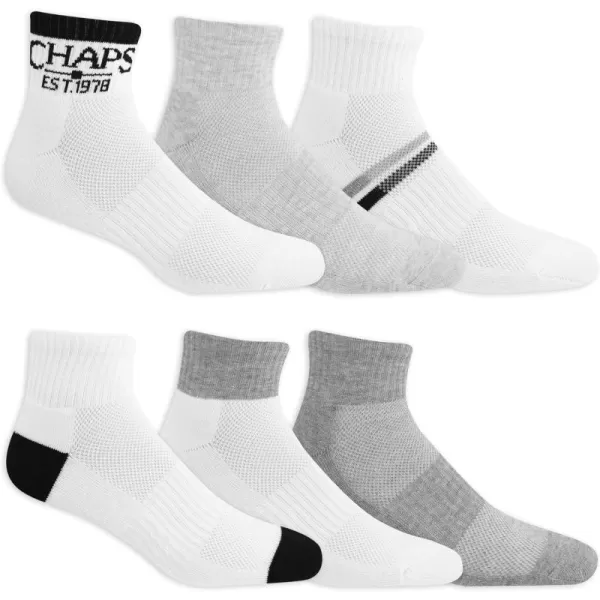 Chaps Men's Athletic Cushioned Performance Ankle Socks-6 Pairs-Breathable Mesh