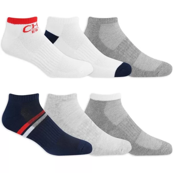 Chaps Men's Athletic Cushioned Performance Low Cut Socks-6 Pairs-Breathable Mesh