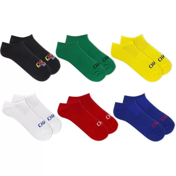 Chaps Men's Athletic Cushioned Performance No Show Socks-6 Pairs-Breathable Mesh