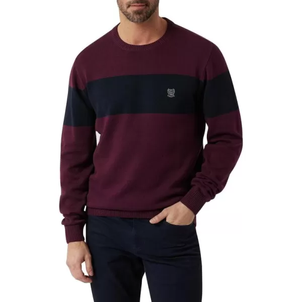 Chaps Men's Big and Tall Sweater - Striped Heavyweight Classic Fit Cotton Crewneck Pullover Sweater for Men 