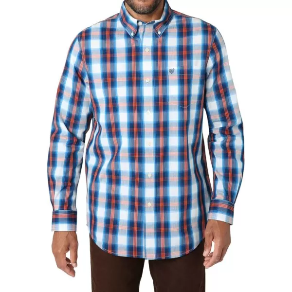 Chaps Men's Button Down Shirt - Long Sleeve Collared Shirt for Men: Wrinkle-Resistant, Sustainable 